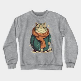 Winter Chubby Cat Crewneck Sweatshirt